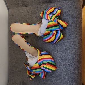 PINK ELEPHANT Rainbow Heels sz41 (10.5)